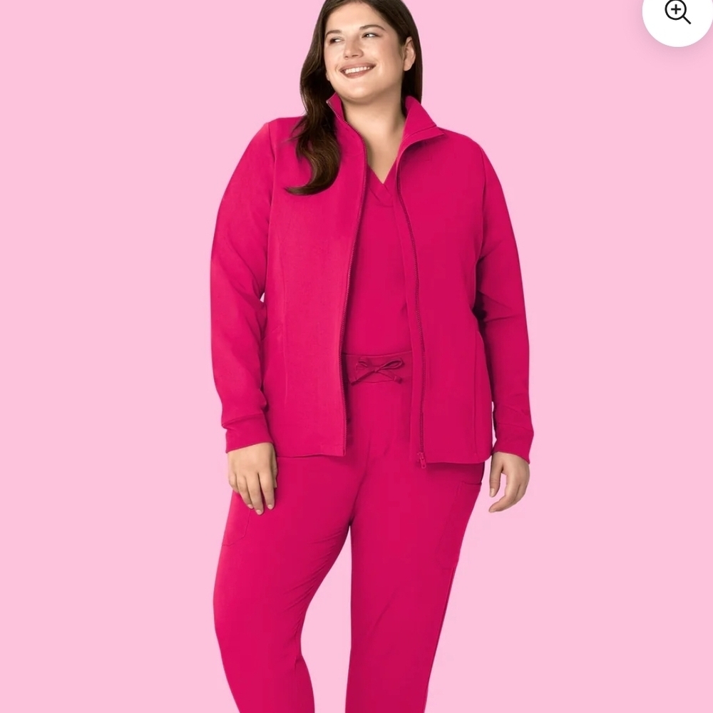 Vibrant Pink Mandala scrub jacket